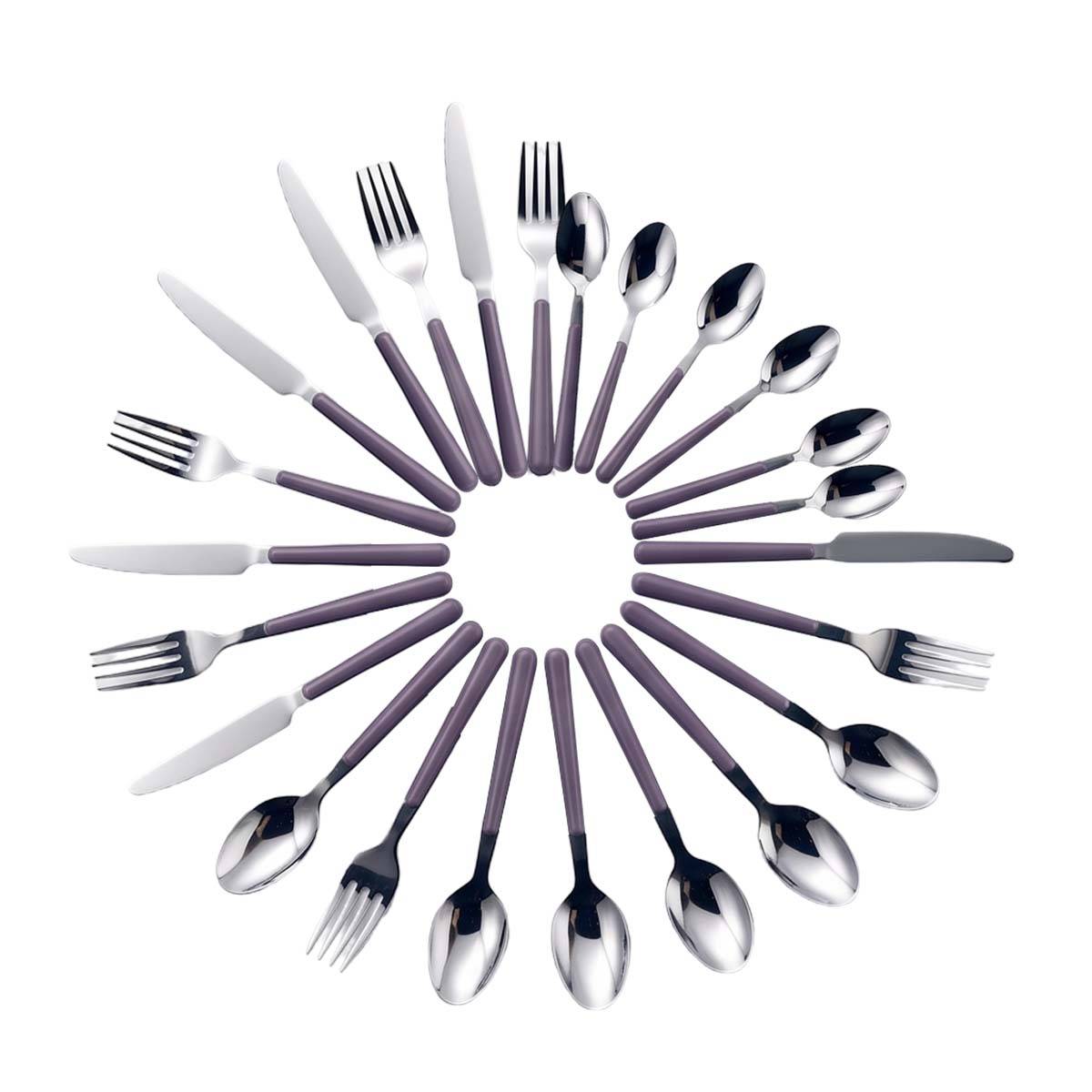 Set de 24 Couverts de Table en Acier Inoxydable Finition à bords lisses-1