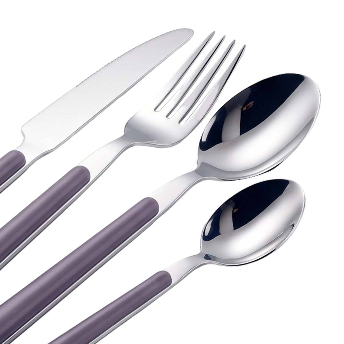 Set de 24 Couverts de Table en Acier Inoxydable Finition à bords lisses-4