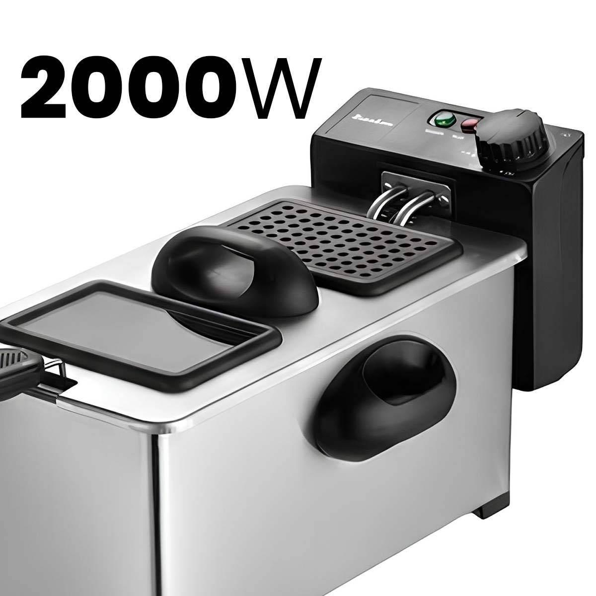 Friteuse Électrique avec Cuve à Huile Amovible et Revêtement en Téflon-4