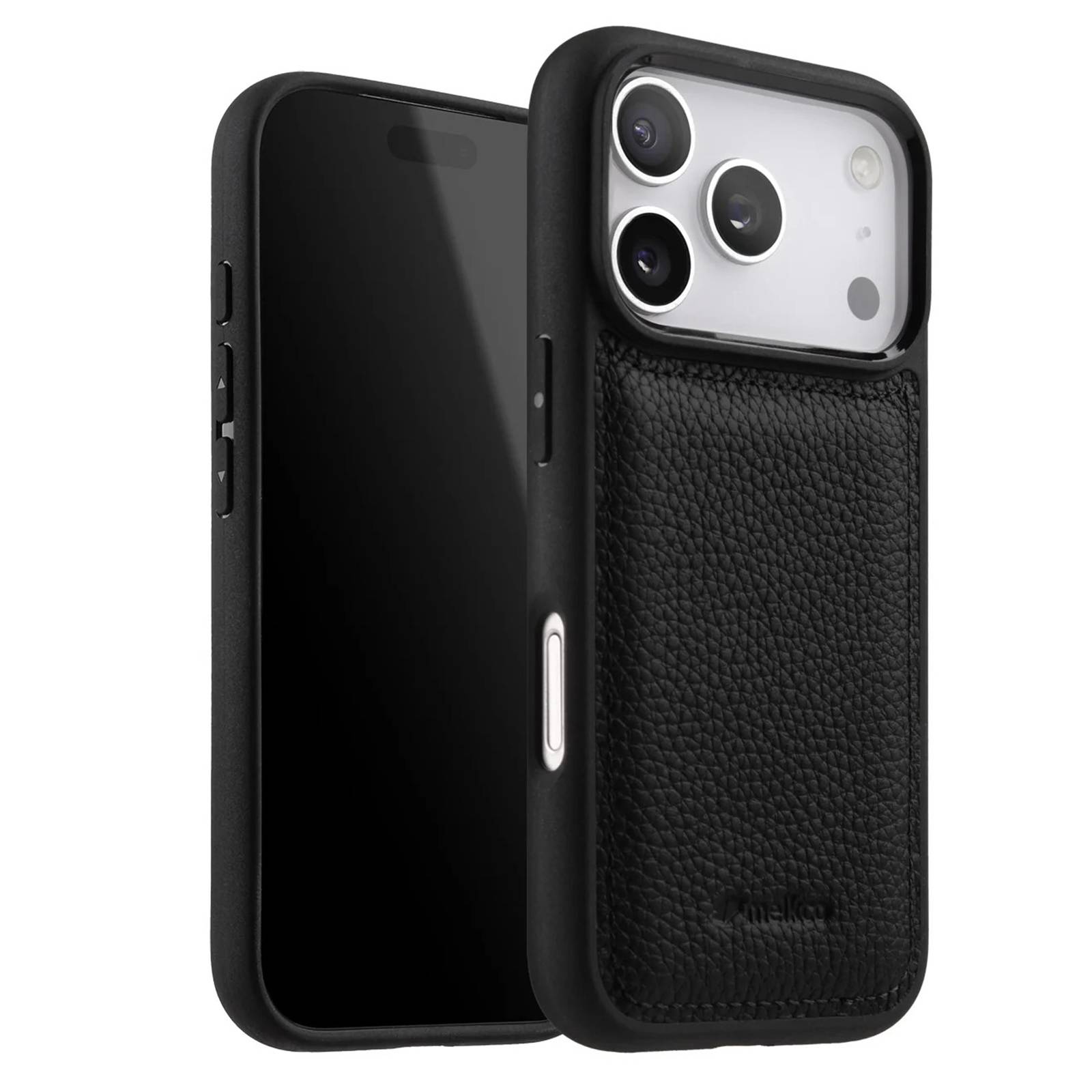 Coque pour iPhone 17 Pro Renforcée en Cuir Grainé avec Bords Surélevés-0