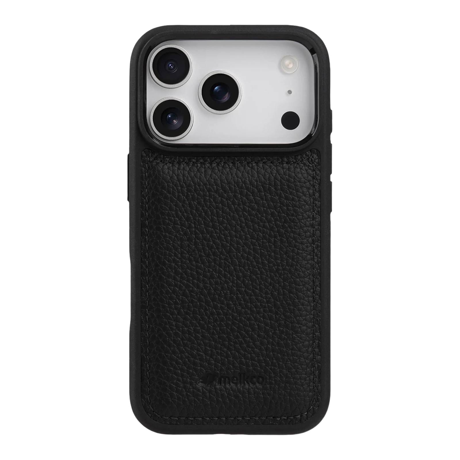 Coque pour iPhone 17 Pro Renforcée en Cuir Grainé avec Bords Surélevés-1