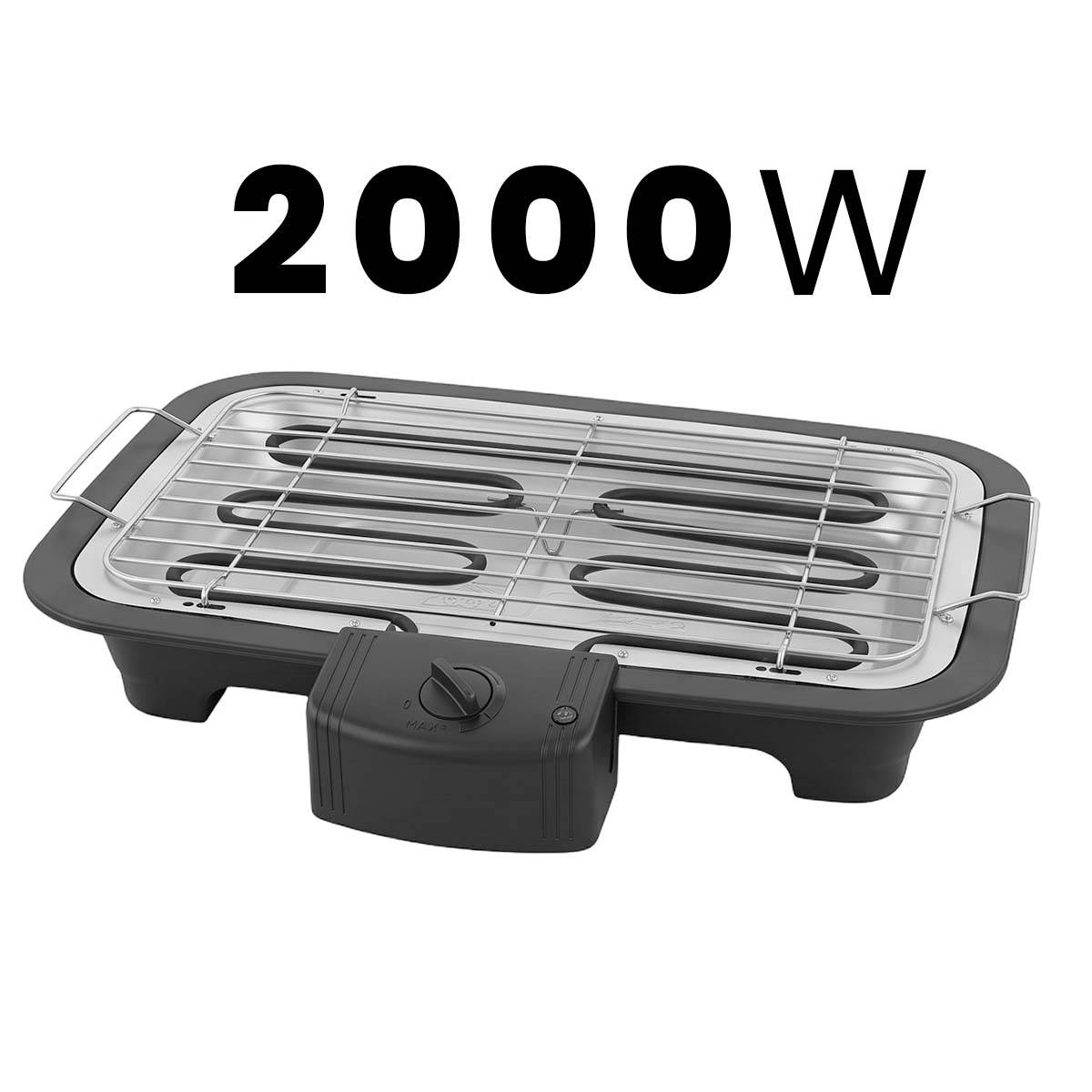 Barbecue Électrique 2000W Thermostat Réglable avec Grille Inoxydable-4