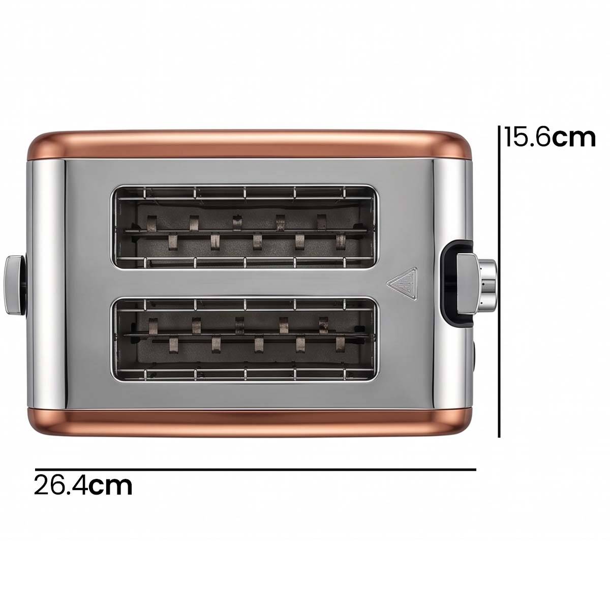 Grille-Pain 2 Tranches en Acier Inoxydable 930W avec Tiroir Ramasse-Miettes-3