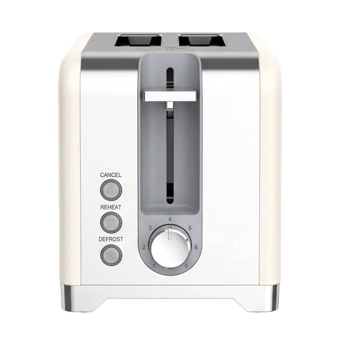 Grille-Pain 2 Tranches en Acier Inoxydable 930W avec Tiroir Ramasse-Miettes-1