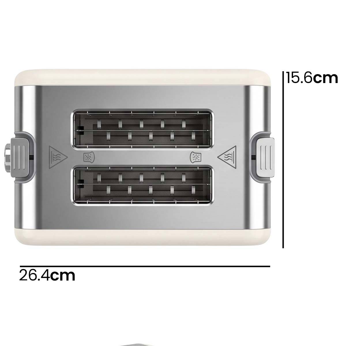 Grille-Pain 2 Tranches en Acier Inoxydable 930W avec Tiroir Ramasse-Miettes-3