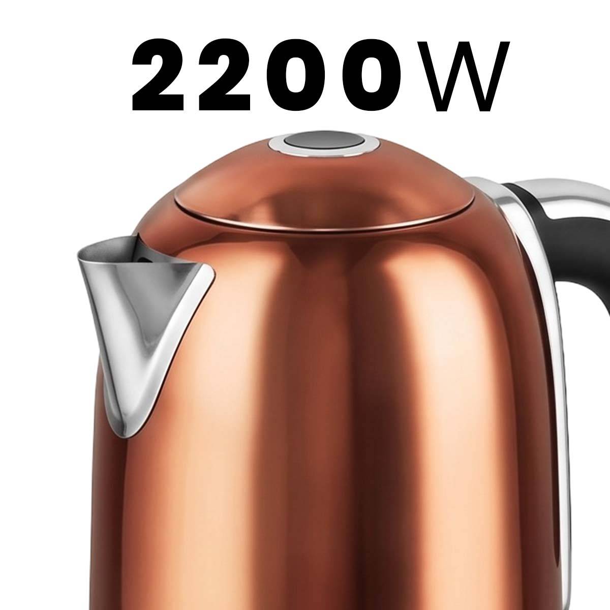 Bouilloire Électrique 1.7L 2200W Inoxydable avec Base Rotative Sans Fil 360°-4