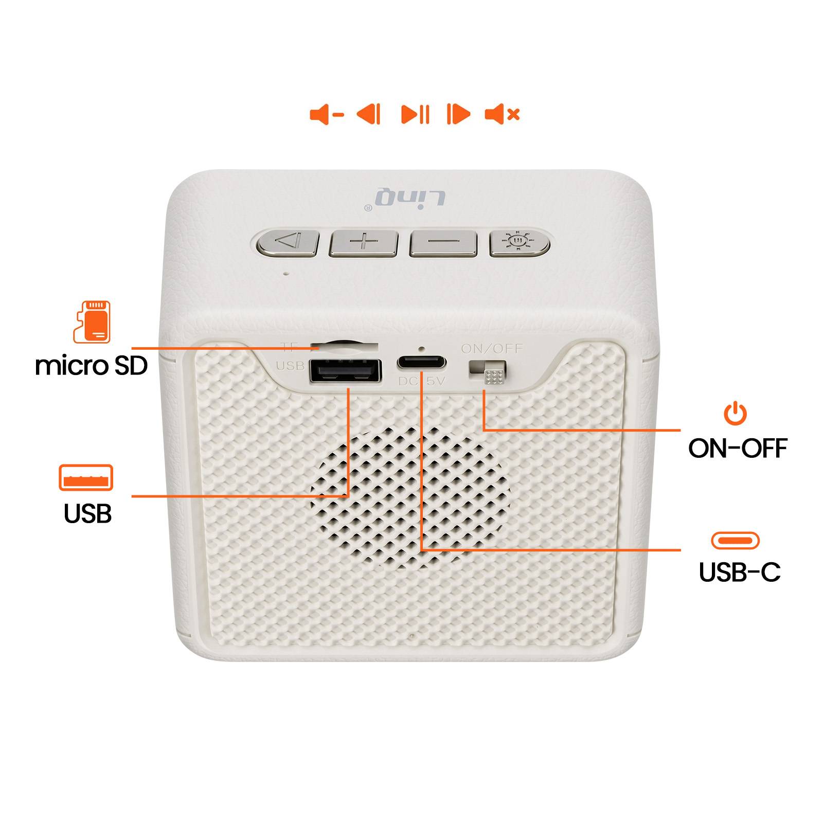 Mini Enceinte Bluetooth Nomade 5W / RGB / Radio FM / USB / Micro-SD / Cordon-2