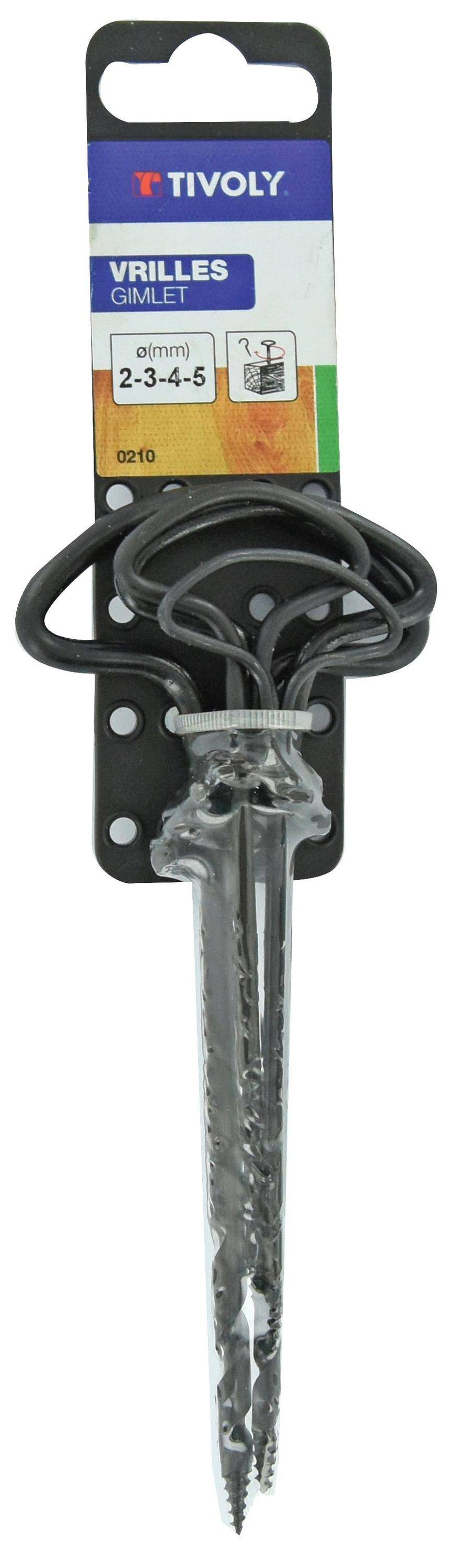 Tivoly – Lot de 4 vrilles à bois Ø 2 à 5 mm-1