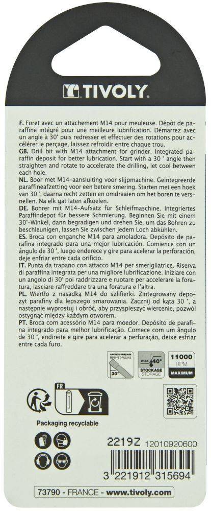 Tivoly – Foret diamant à sec M14 pour meuleuse Ø 6 mm-2