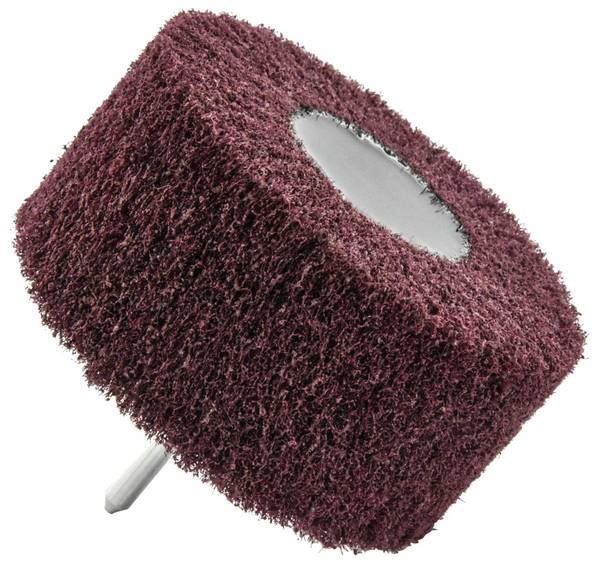 Tivoly – Roue mousse abrasive Ø 60 x 40 mm grain 80 avec tige 6 mm pour perceuse-visseuse