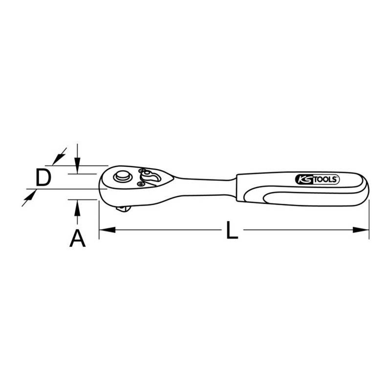 KS Tools - Cliquet réversible 72 dents extra-plat ULTIMATE - 1/2"-1