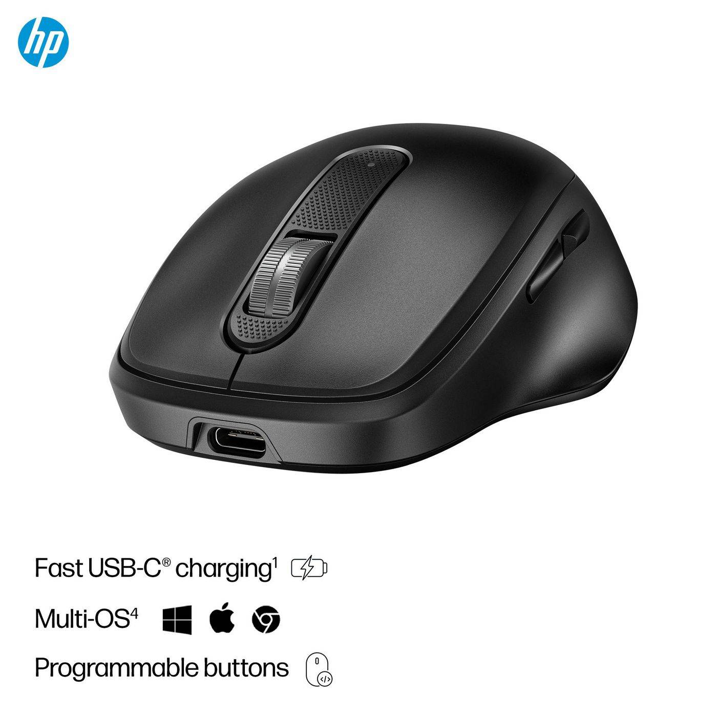 HP Souris sans fil rechargeable ultra-rapide 515, Ambidextre, RF sans fil, 4000 DPI, Noir-2