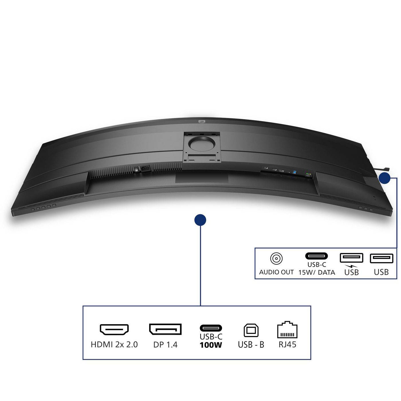 PHILIPS 49B2U5900C/00 48.8p 5120x1440 75Hz VA CURVED H/A 150MM SUPERWIDE USB C DOCKING DISPLAY 100W SmartKVM USB HUB SPE-6