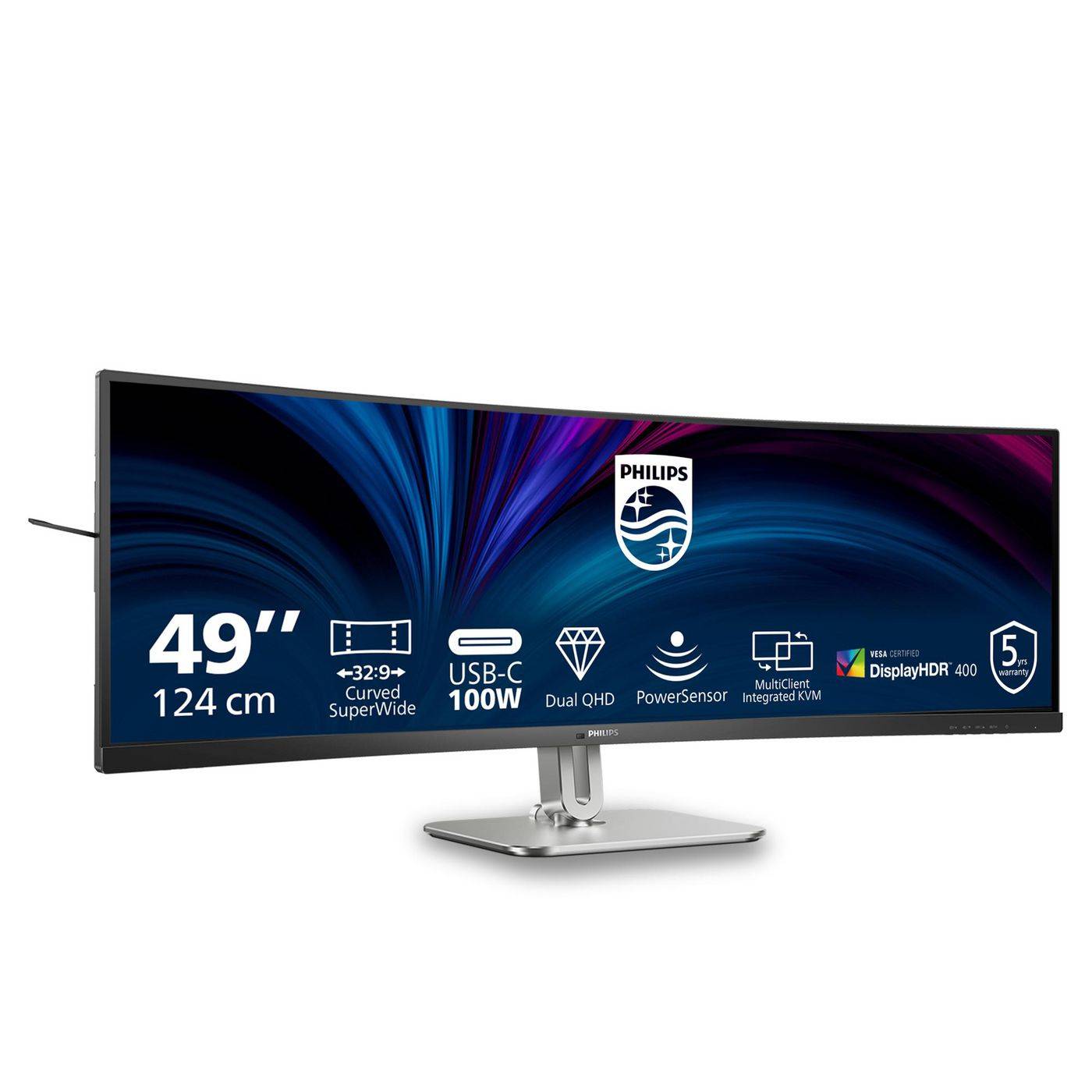 PHILIPS 49B2U5900C/00 48.8p 5120x1440 75Hz VA CURVED H/A 150MM SUPERWIDE USB C DOCKING DISPLAY 100W SmartKVM USB HUB SPE-4