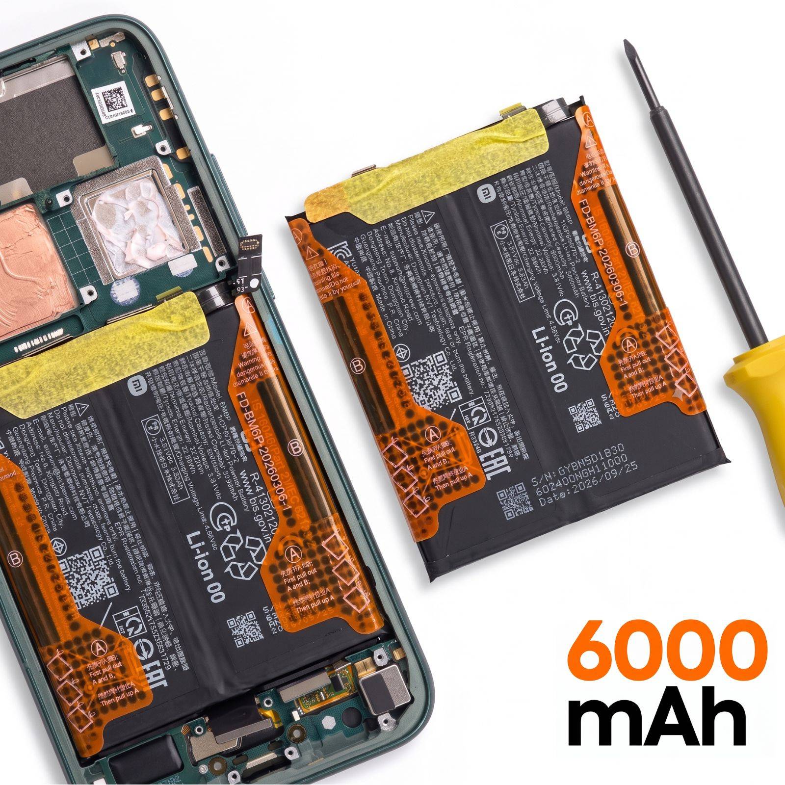 Batterie Interne pour Xiaomi 17 Ultra BM6P 6000 mAh Service Pack-1