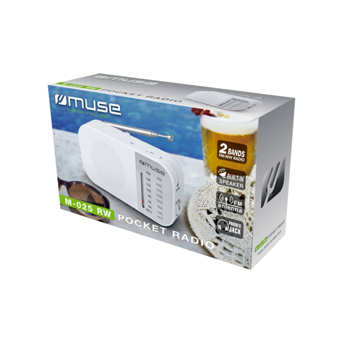 Radio Portable de Poche Analogique FM / MW Muse M-025RW avec Haut-Parleur-3