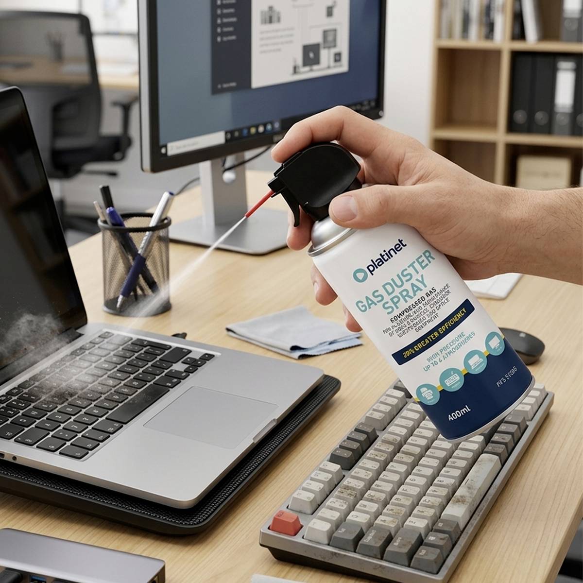 Spray d'Air Comprimé Dépoussiérant 400 ml pour Matériel Informatique-2