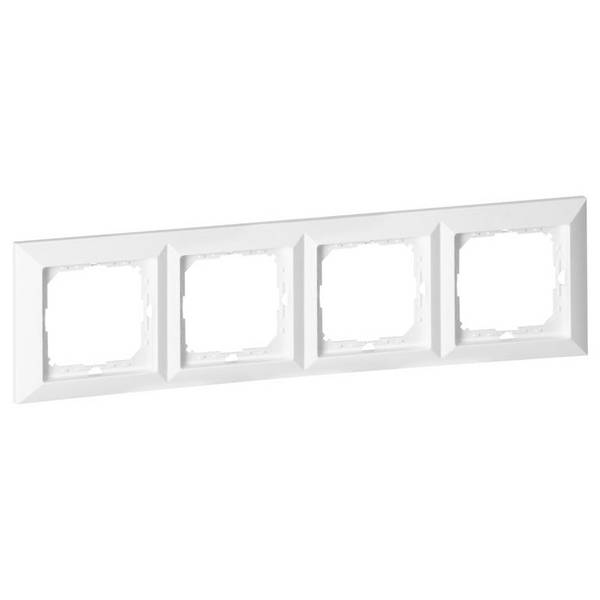 Plaque de Finition Quatre Emplacements - Blanc - SILAMP