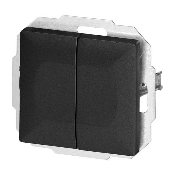 Interrupteur Mural Va-et-Vient Double Encastré 10A 250V - Noir - SILAMP