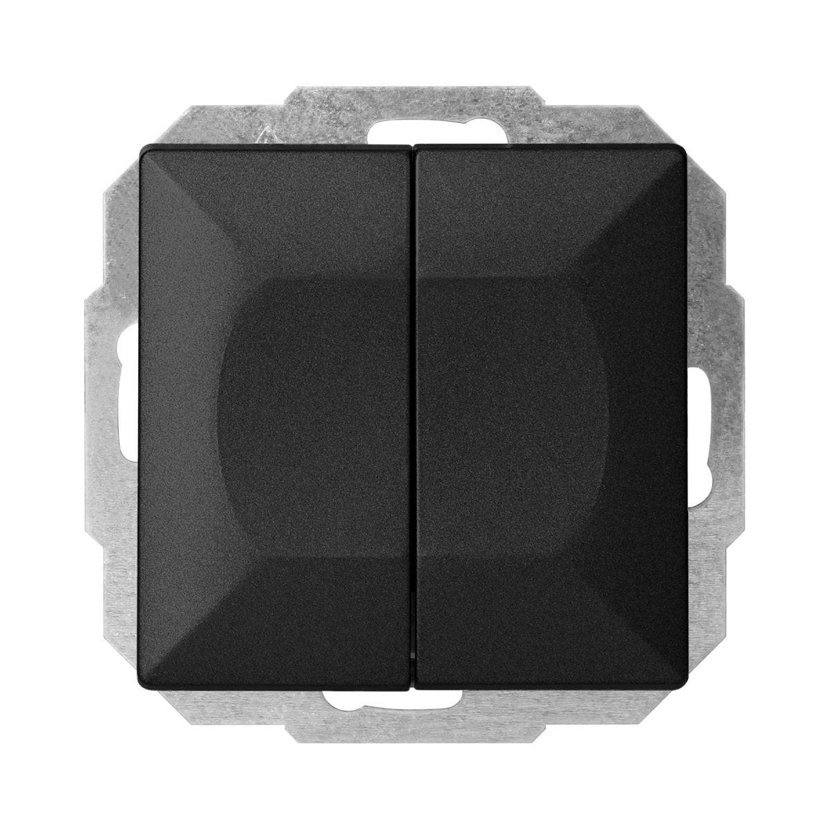 Interrupteur Mural Va-et-Vient Double Encastré 10A 250V - Noir - SILAMP-2