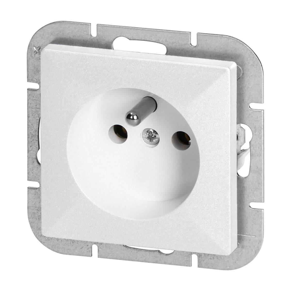 Prise Encastrée 2P+T 16A 250V - Blanc - SILAMP-0