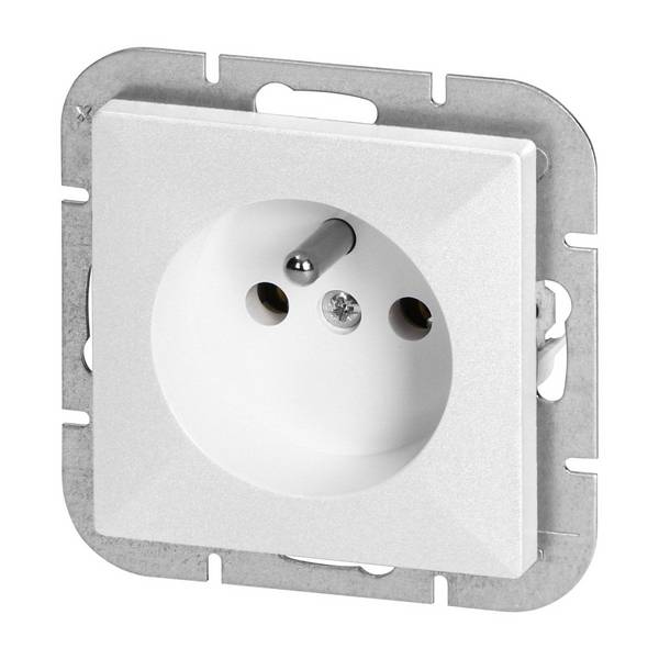 Prise Encastrée 2P+T 16A 250V - Blanc - SILAMP