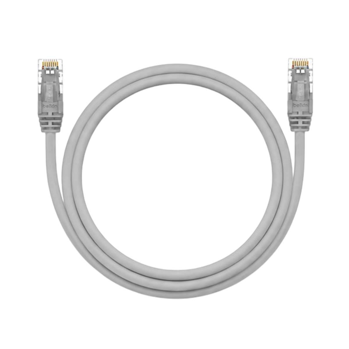 Belkin A3L981BT02M-H-S RJ45 Câble réseau, câble patch CAT 6 S/FTP 2.00 m gris avec cliquet d'encastrement 1 pc(s)-1