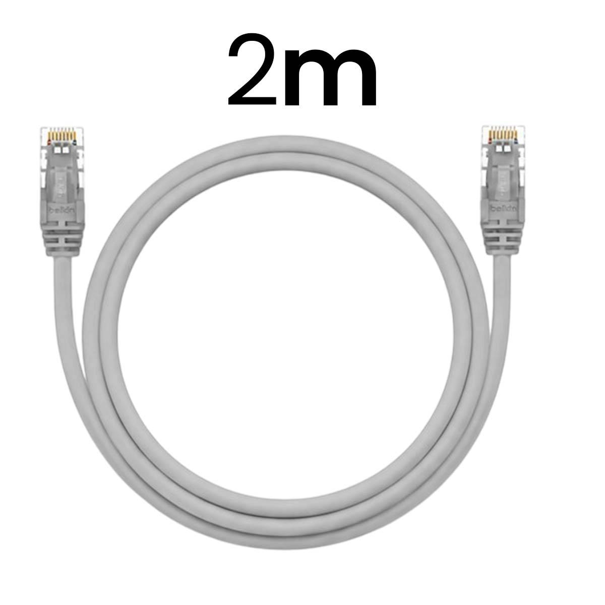 Belkin A3L981BT02M-H-S RJ45 Câble réseau, câble patch CAT 6 S/FTP 2.00 m gris avec cliquet d'encastrement 1 pc(s)-4