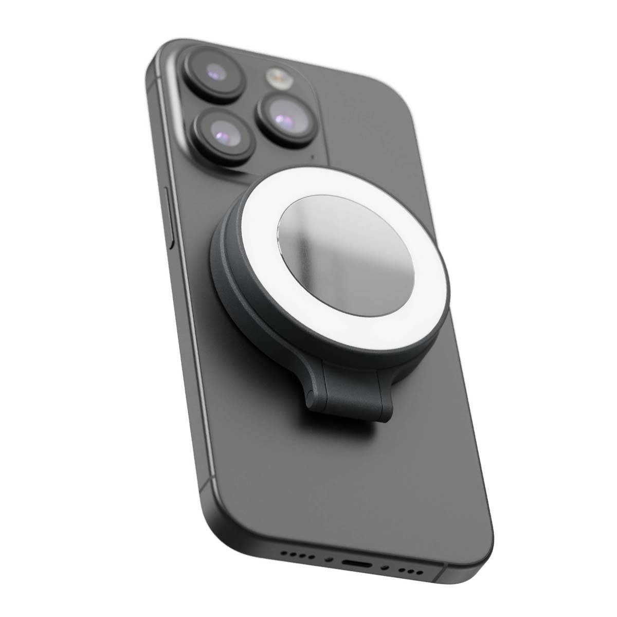 Support Magnétique pour Smartphone avec Miroir Intégré et Éclairage LED-4