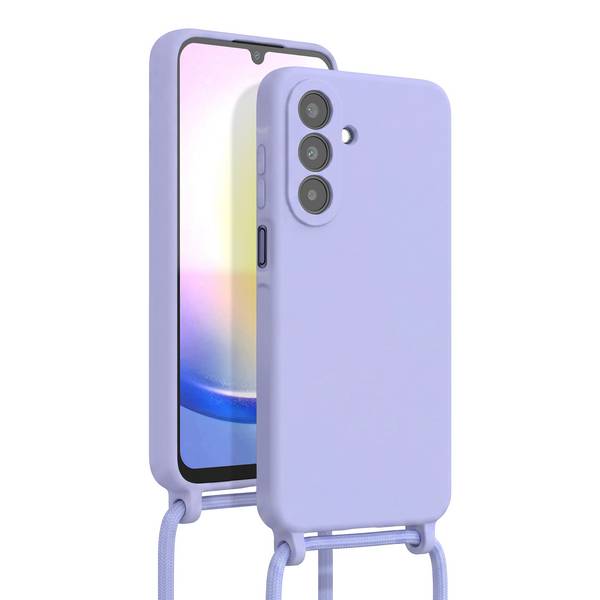 Coque pour Samsung Galaxy A25 5G en Silicone avec Cordon Tour de Cou