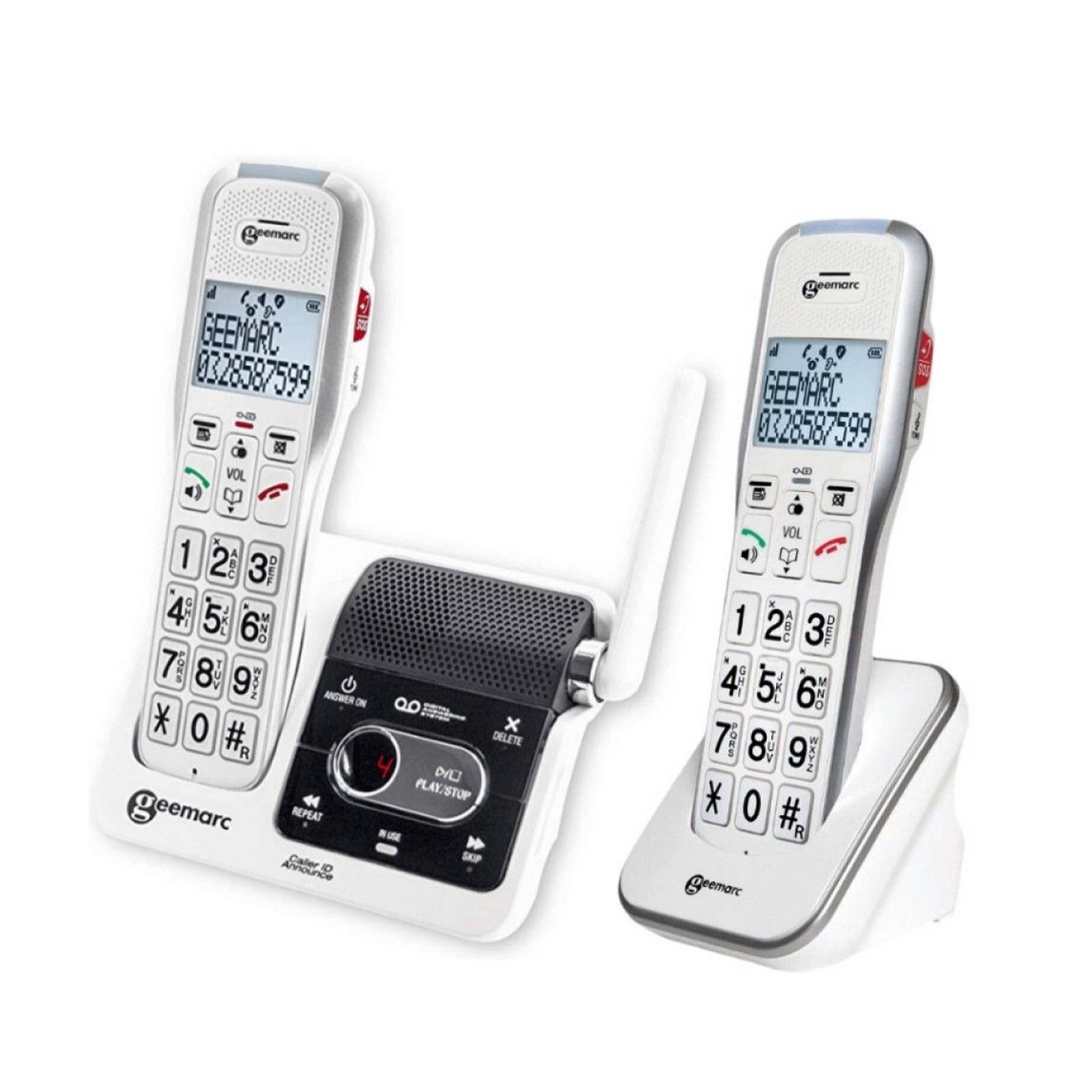 Téléphone Sans Fil Duo avec 2 Combinés / Répondeur / Son Ultra-amplifié-0