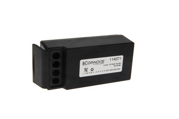 Batterie Li-Ion CoPacks pour radiocommande Cavotec M5-1051-3600, M9-1051-3600 EX, MC-3, MC-3000 - 7,4 V 2600 mAh 94 x...