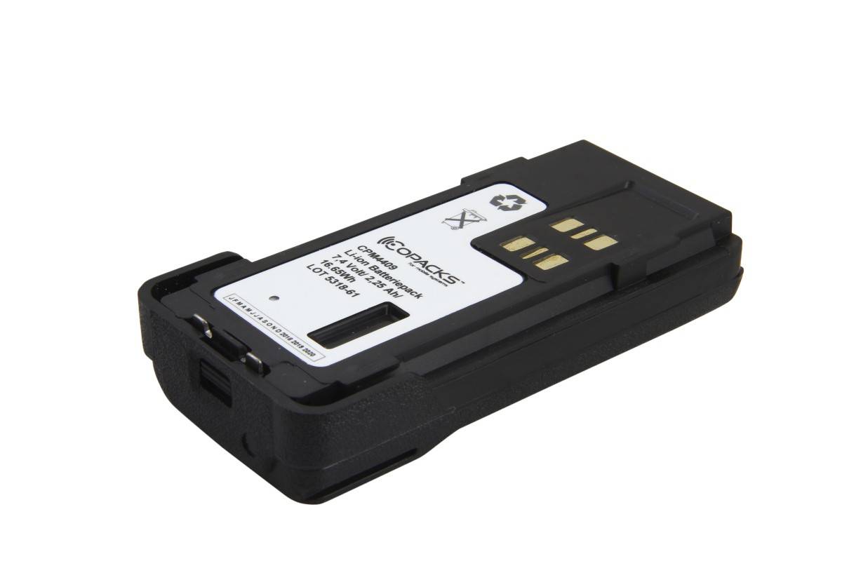 Batterie Li-Ion CoPacks compatible avec Motorola DP2400, DP2600 et DP4000 - 7,2 V, 2250 mAh, 114,6 x 56 x 24,3 mm-0