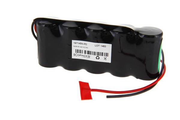 Éclairage de secours et de sécurité rechargeable NiMH CoPacks - Format C - 6,0 V 4000 mAh 130 x 25 x 50 mm (extrémité...