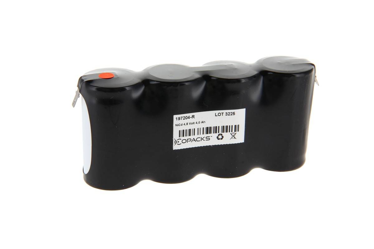 Éclairage de secours et de sécurité à piles CoPacks NC - Format D - 4,8 V 4000 mAh 132 x 34 x 63 mm (4,8 mm Faston)-0