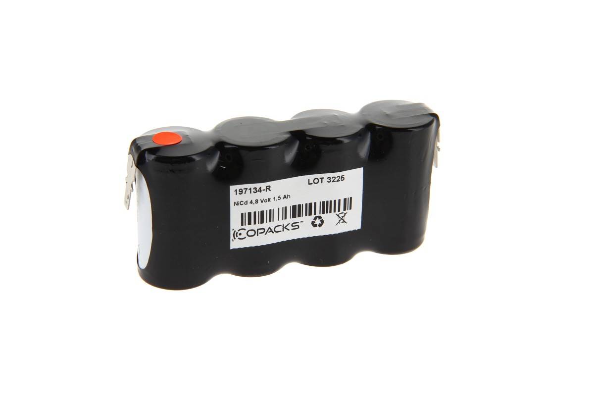 Éclairage de secours et de sécurité à piles CoPacks NC - Format Sub C - 4,8 V 1500 mAh 92 x 23 x 43 mm (4,8 mm Faston)-0