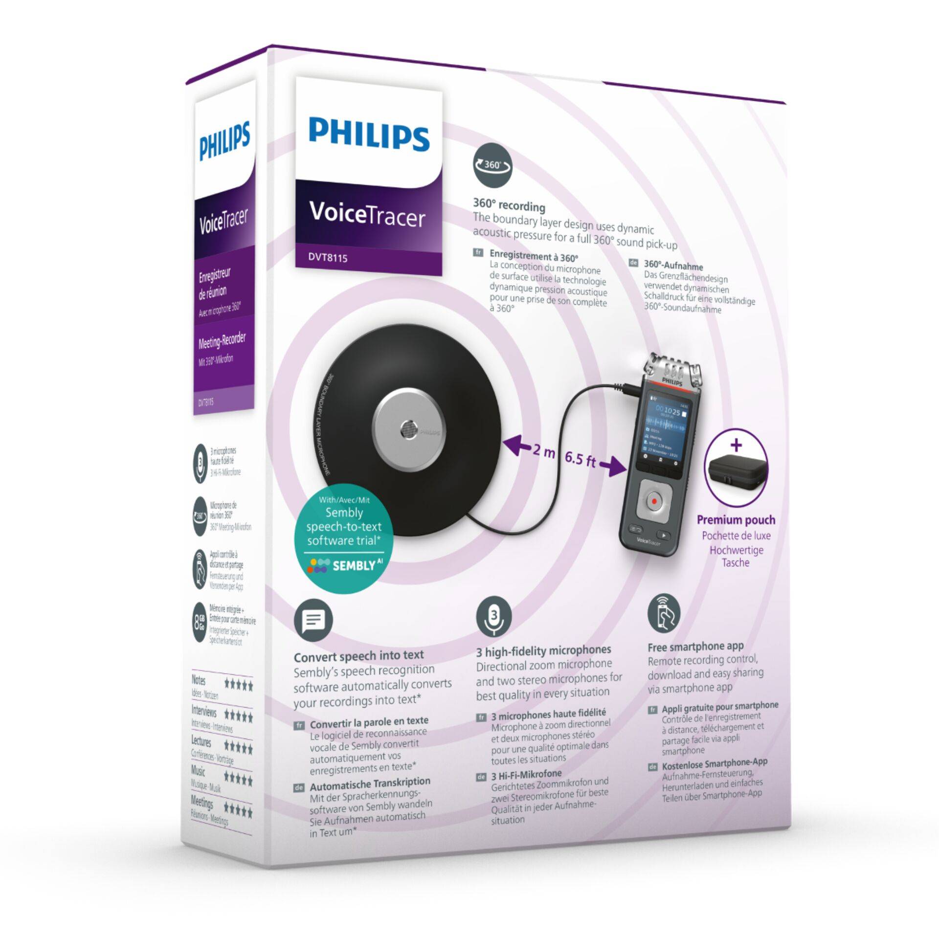 Dictaphone numérique Philips VoiceTracer DVT8115-1
