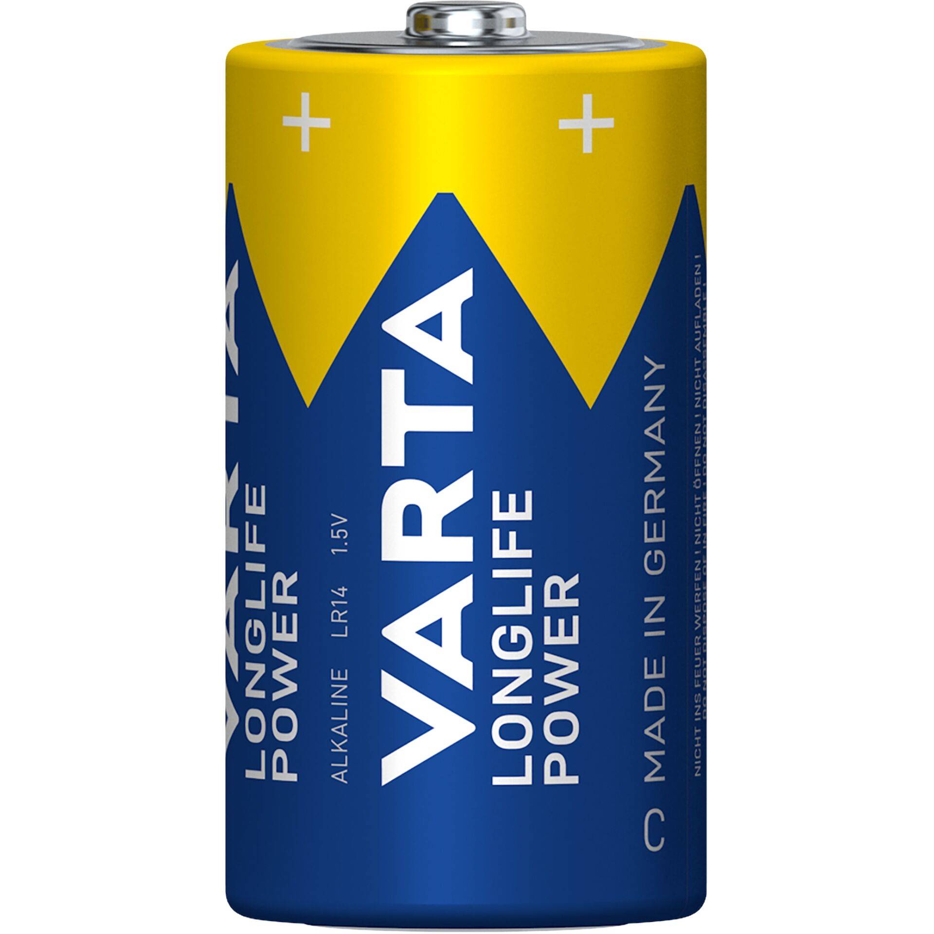 Blister 2 piles alcalines 1,5V LR14 Longlife Power Varta-2