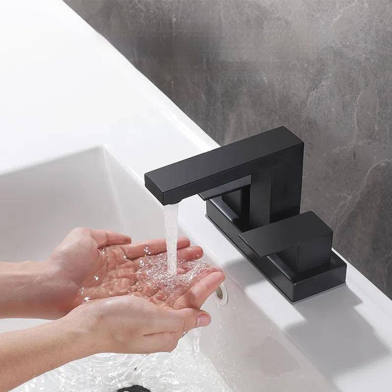 Robinet De Lavabo À Deux Trous Deux Poignées Eau Chaude Froide Avec Mousseur YONIS-1