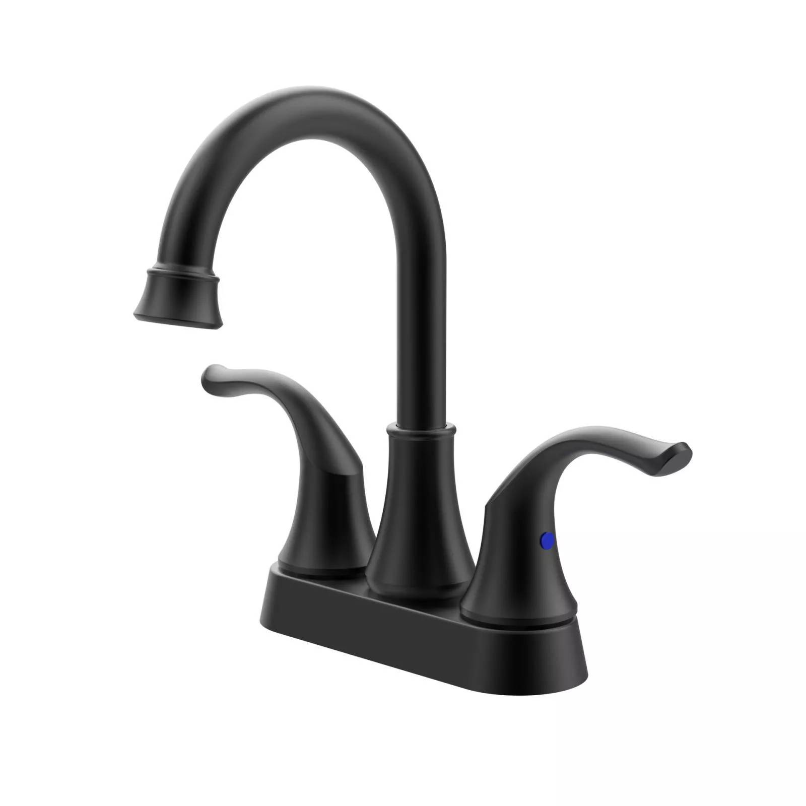 Robinet De Lavabo Noir À Deux Poignées Pour Eau Chaude Et Froide Avec Mousseur YONIS-0