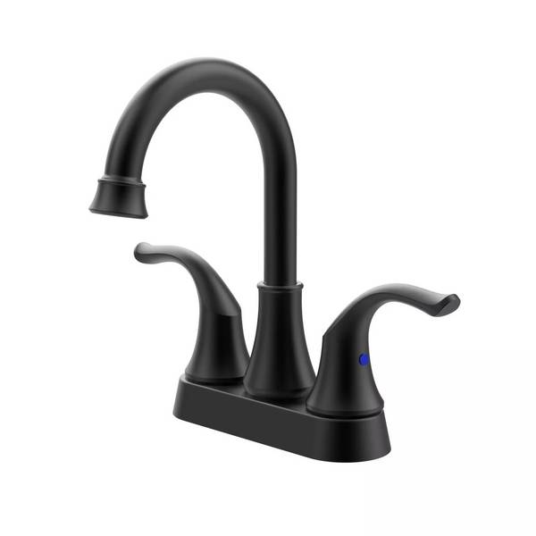 Robinet De Lavabo Noir À Deux Poignées Pour Eau Chaude Et Froide Avec Mousseur YONIS