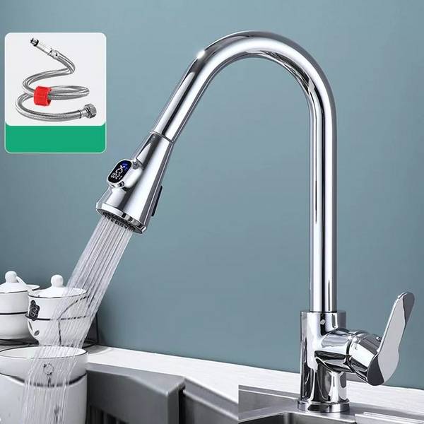 Robinet De Cuisine Extractible Chaud Et Froid Avec Affichage Numérique Sans Pile YONIS