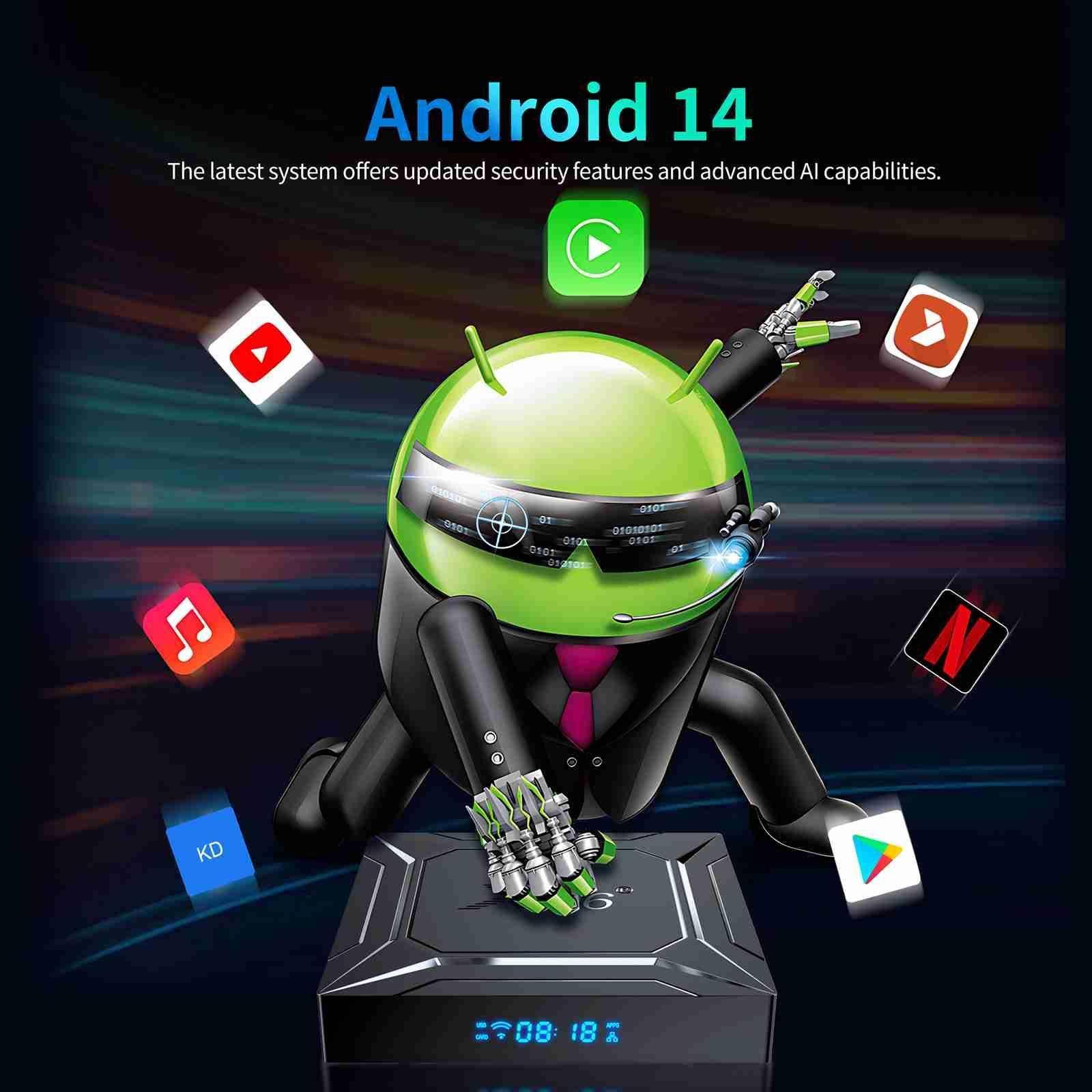 Boîtier TV Connecté Android 14 4K 4 Go de RAM et 32 Go de Stockage YONIS-2