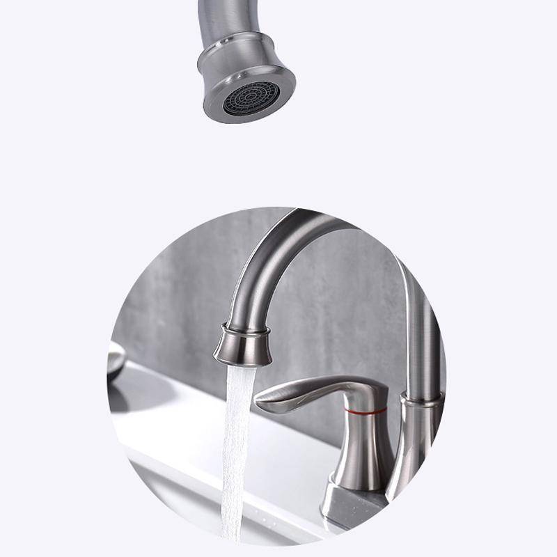 Robinet De Lavabo À Deux Trous Deux Poignées Eau Chaude Froide Avec Mousseur YONIS-2