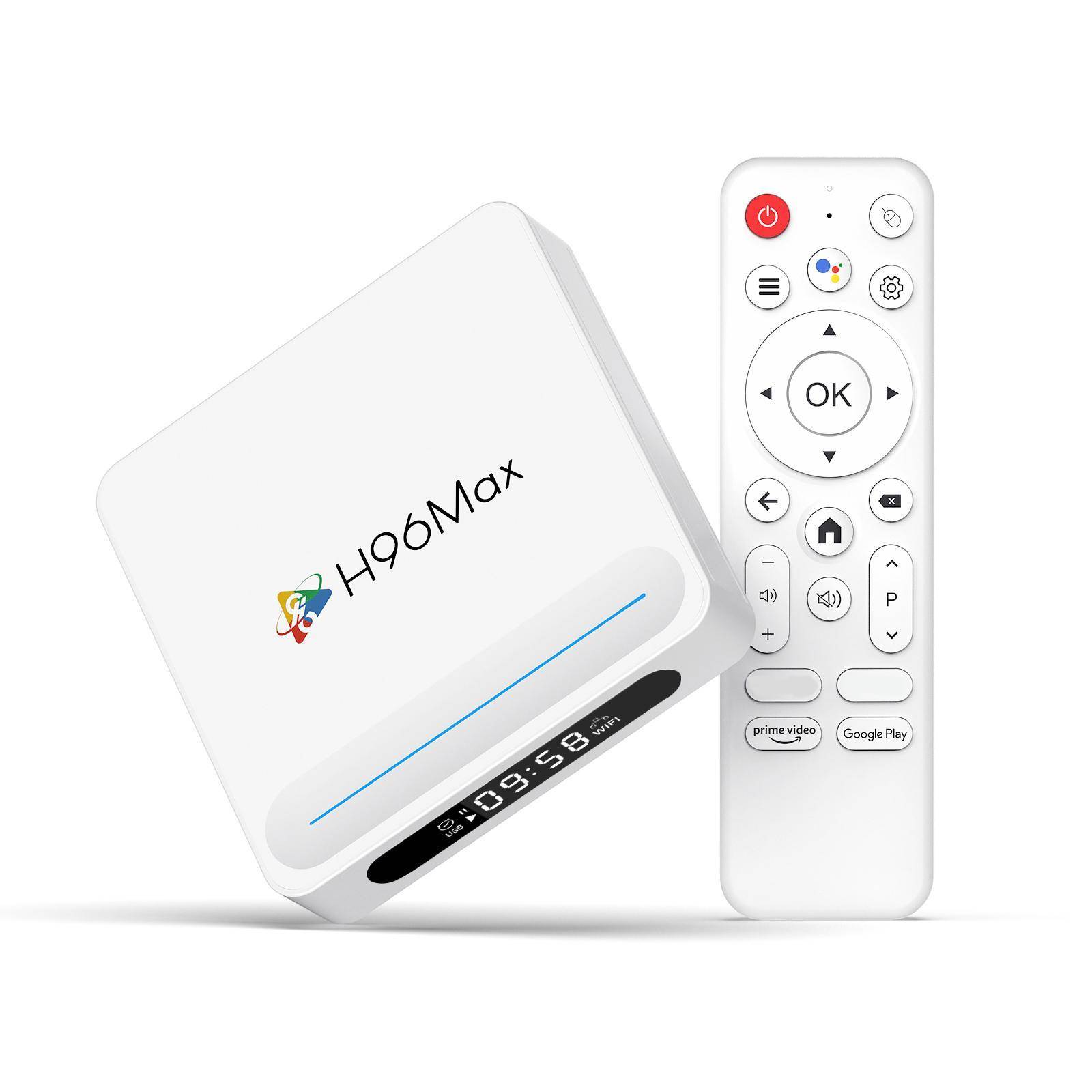 Boîtier TV Android 14.0 4K 4 Go de RAM 64 Go Wi-Fi Bluetooth - Blanc - Yonis-0