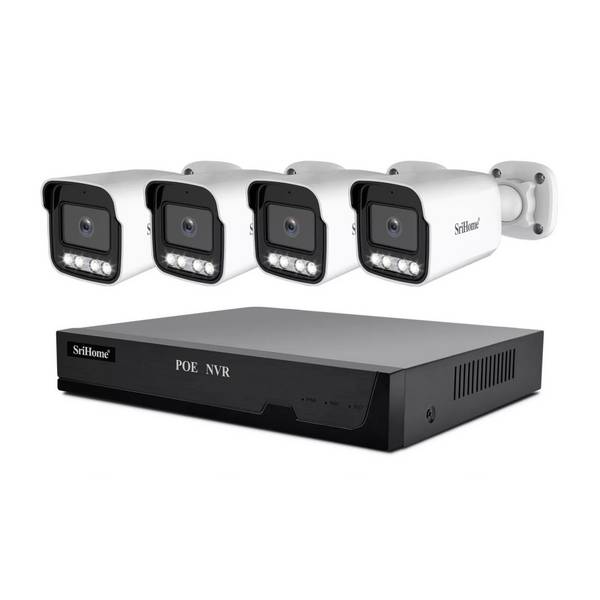 Kit De Vidéosurveillance PoE 3MP Avec Enregistreur 4 Canaux Vision Nocturne YONIS