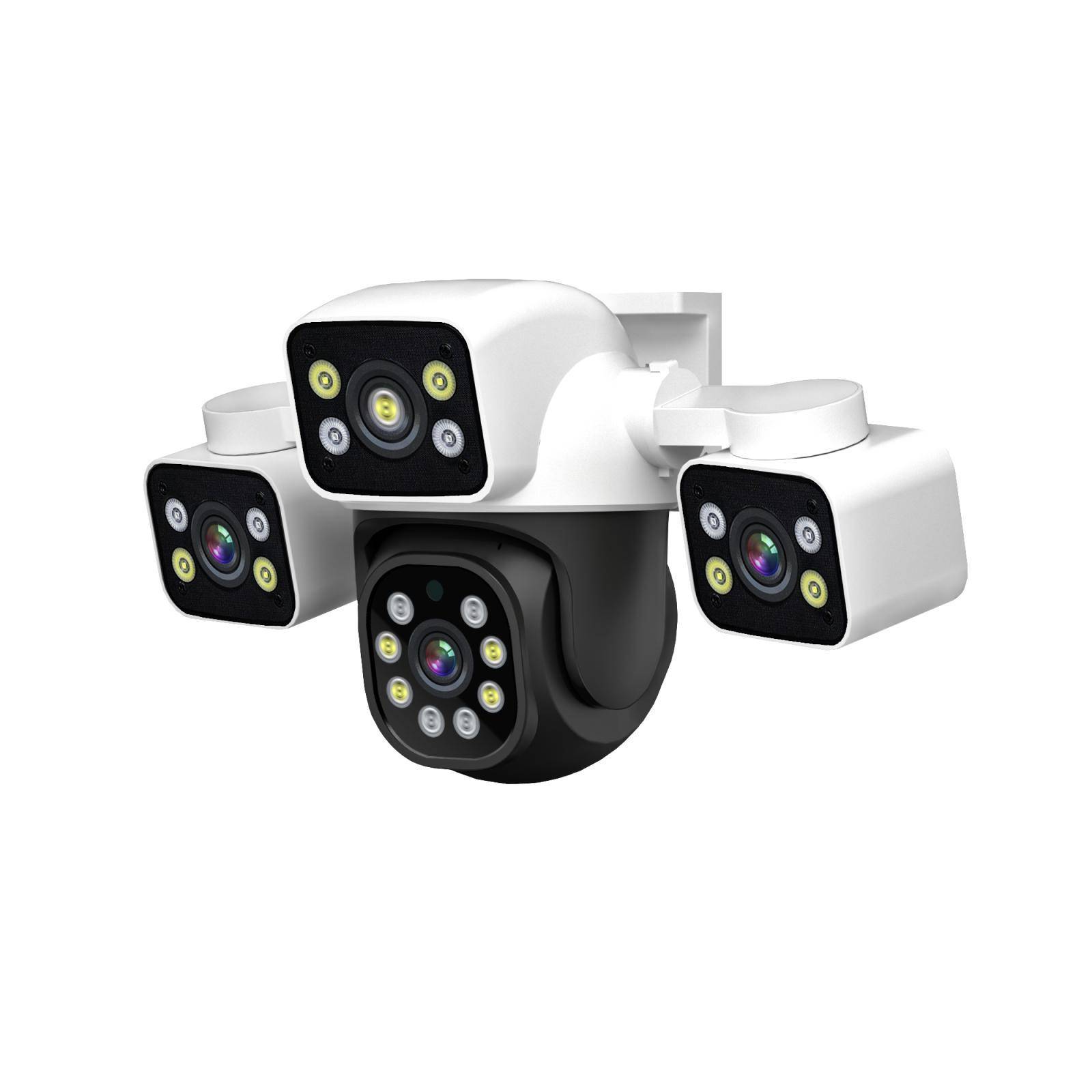 Caméra De Surveillance IP WiFi À Trois Objectifs PTZ Détection De Mouvement IP66 - Yonis-0