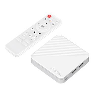 Boîtier TV Android 14 4K WiFi 6 2 Go RAM 8 Go ROM avec Télécommande - Blanc - Yonis