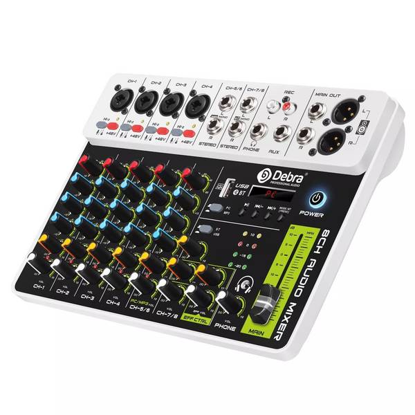 Table de Mixage Audio 8 Canaux Bluetooth 5.0 avec Réverbération Noir YONIS
