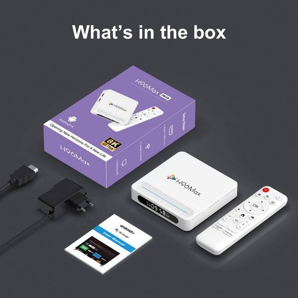 Boîtier TV Android 14.0 4K 4 Go de RAM 64 Go Wi-Fi Bluetooth YONIS